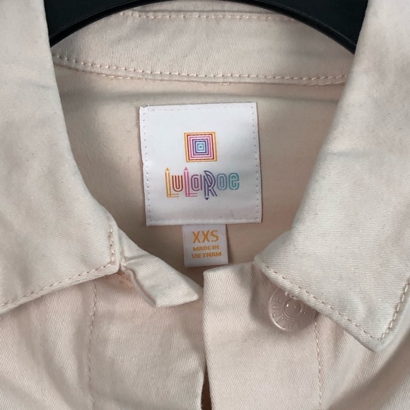 LuLaRoe Jaxon Denim Jean Jacket NWT Blush colour. XXS - Picture 3 of 8